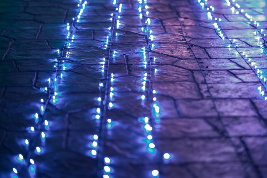 LED lights on the floor